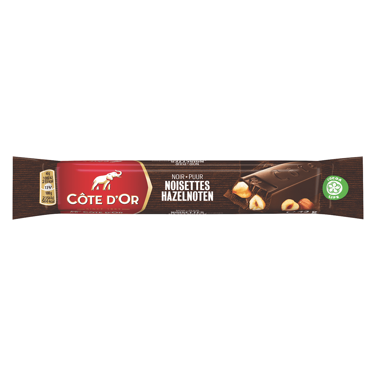 BÂTON NOIR NOISETTES 45G