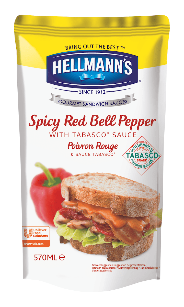 SAUCE SANDWICH ET BURGER HELLMANN'S - POIVRON ROUGE ET TABASCO - 570ML