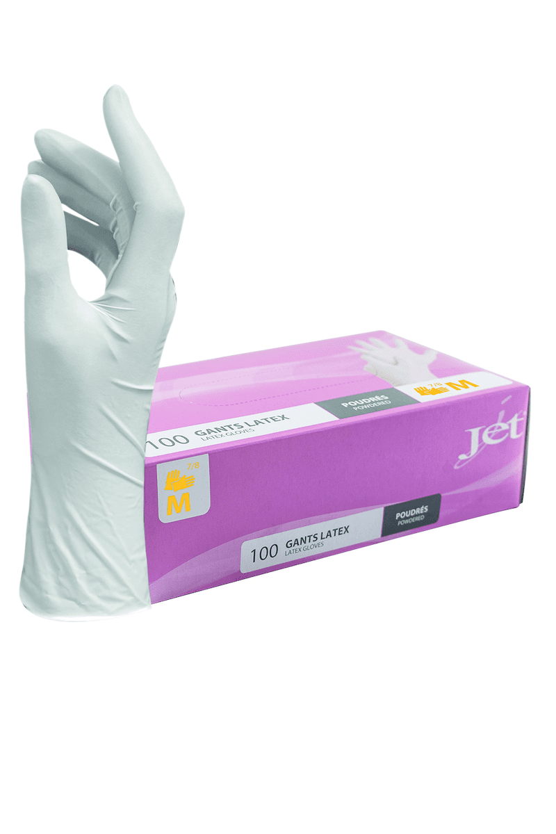 GANT LATEX NATUREL POUDRE T 8/M - BOITE DE 100