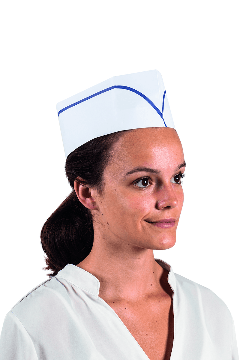 CALOT BLANC PAPIER LISIERE BLEU