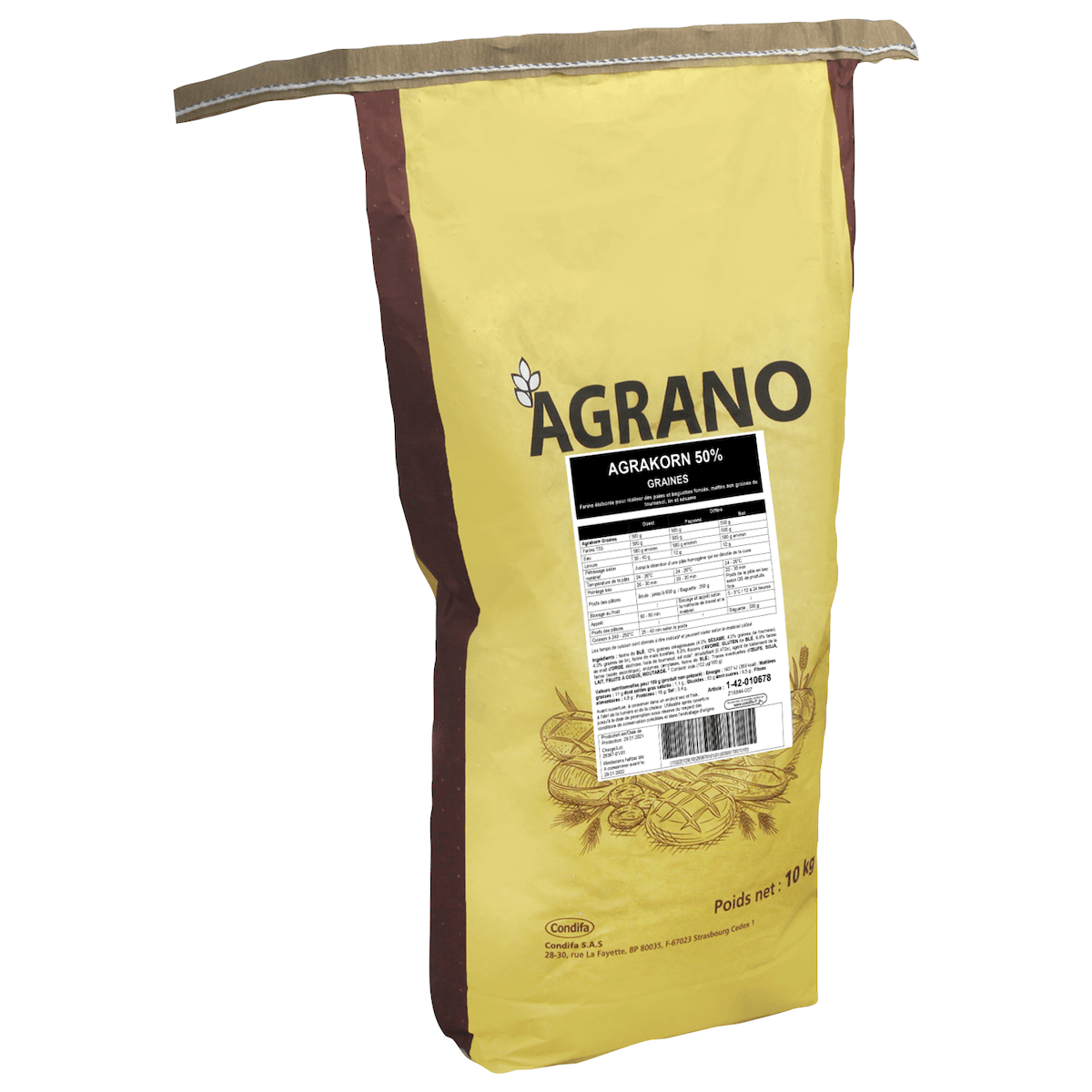 AGRAKORN AVEC GRAINES SAC 10KG