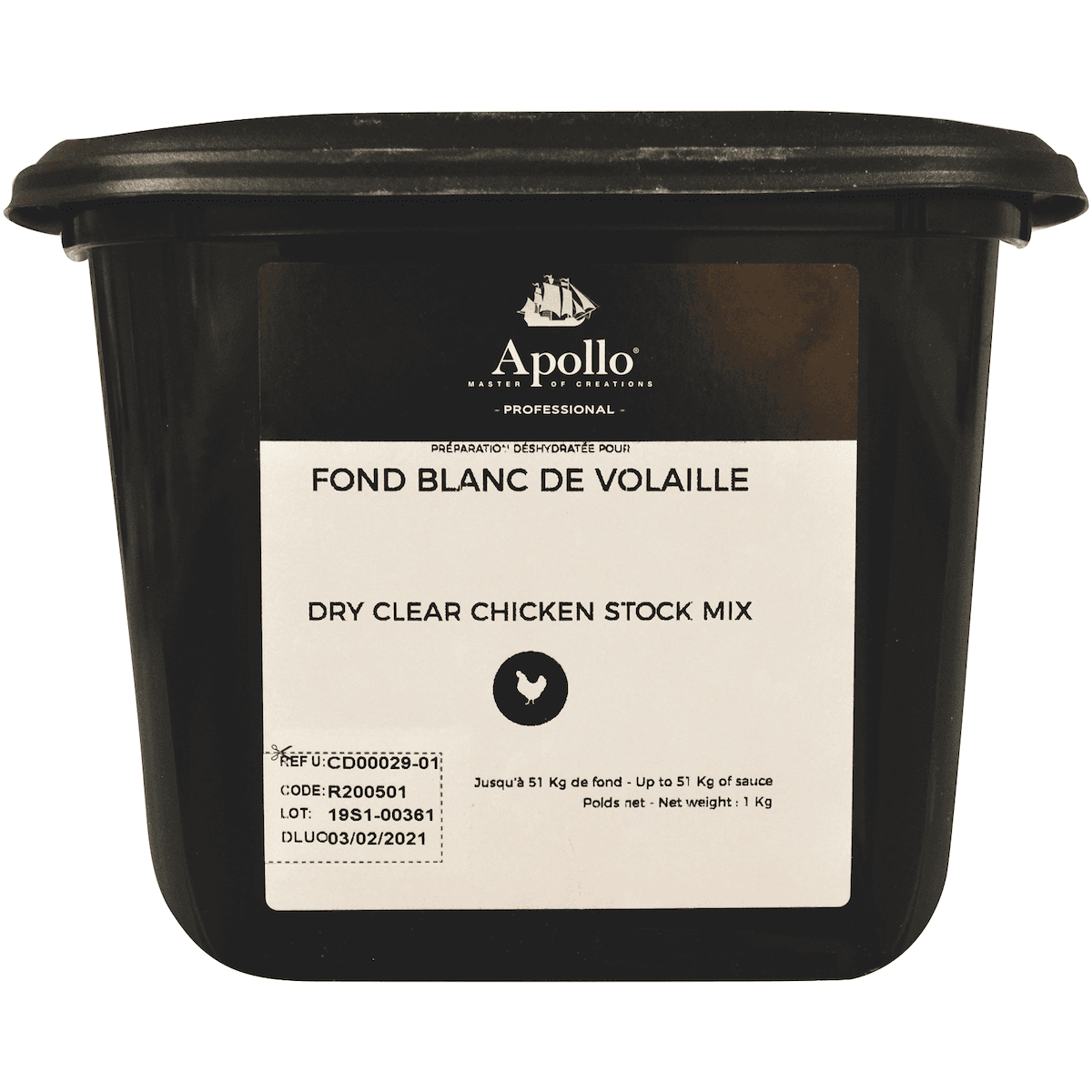 FOND BLANC DE VOLAILLE - POT 1 KG