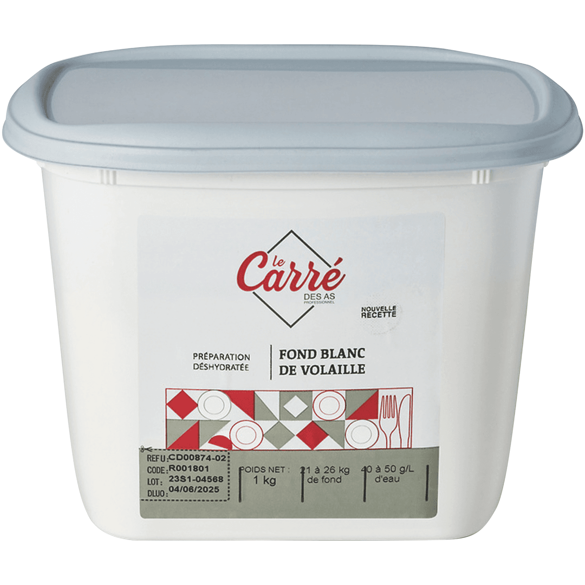 FOND DE VOLAILLE CARRE AS - POT 1KG