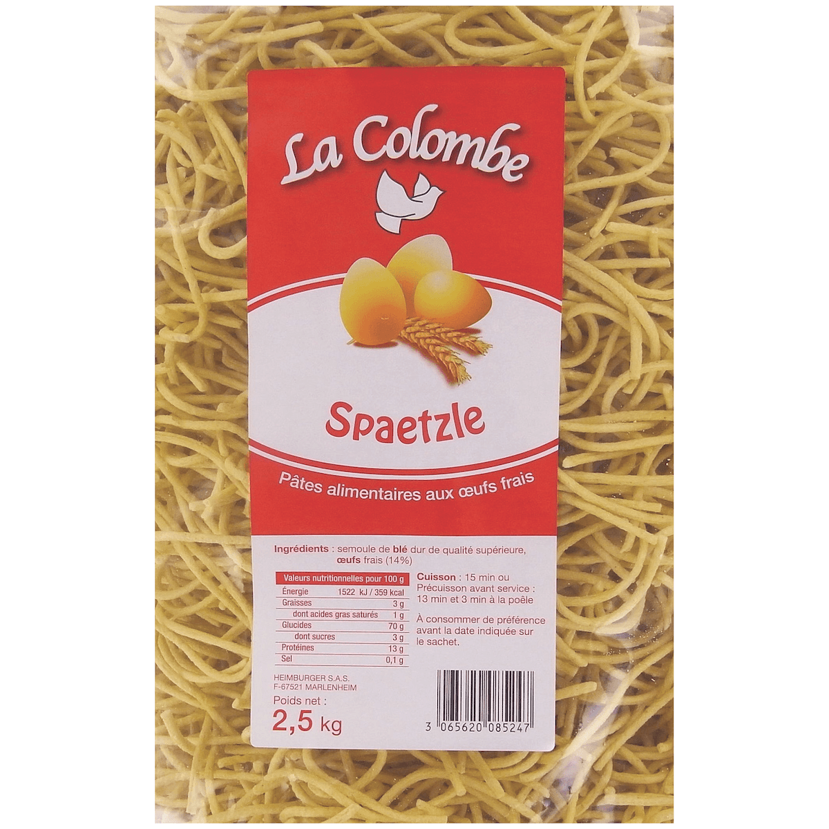 SPAETZLE ROND-CARTON DE 2.5KG
