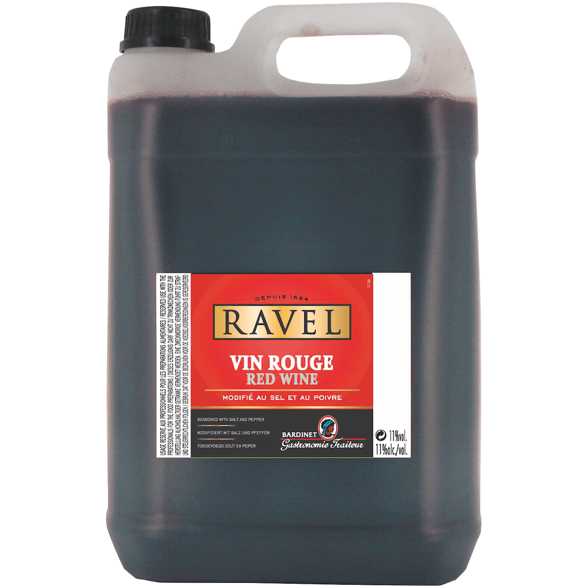 VIN ROUGE MODIFIE 11%VOL TONNELET 5L  RAVEL
