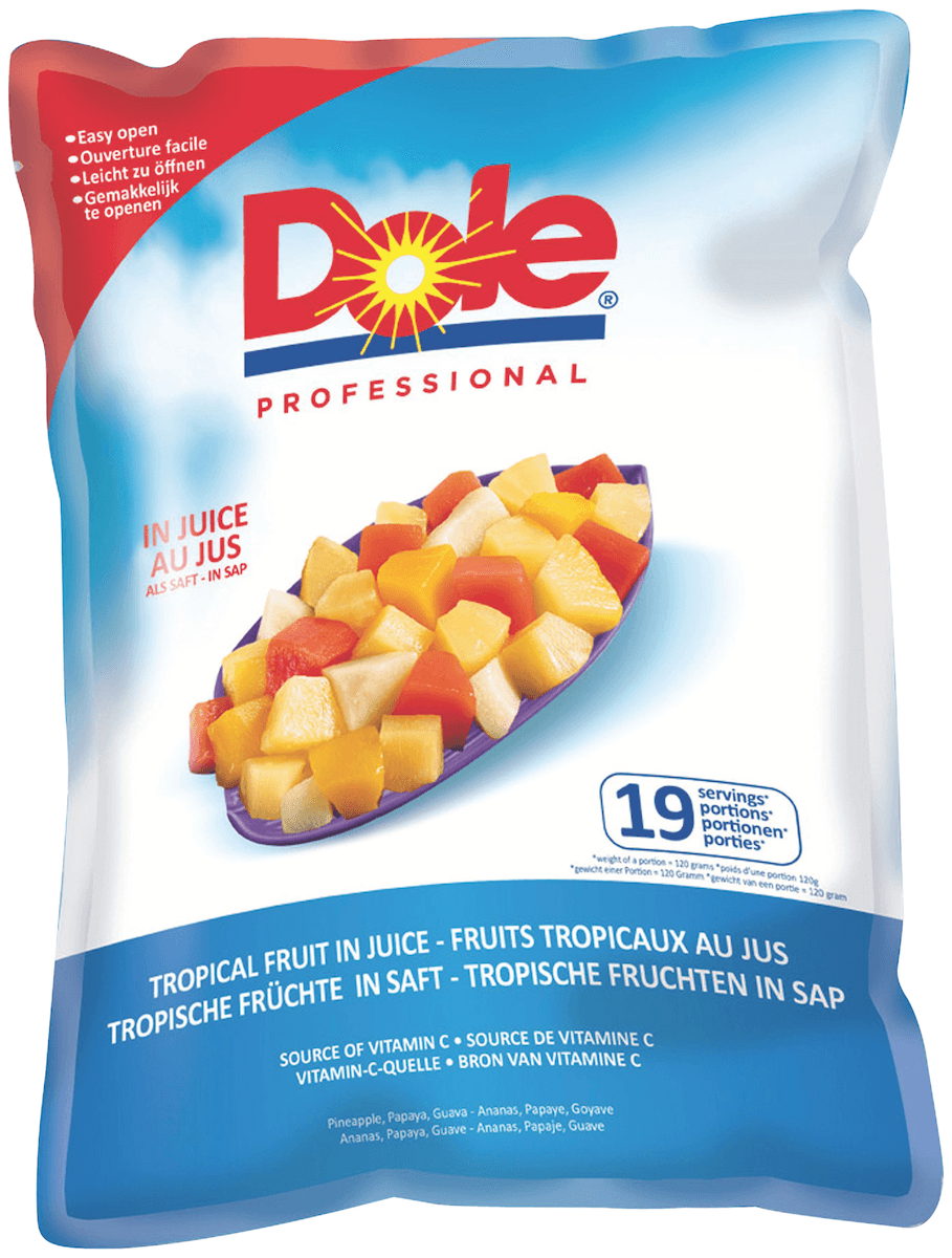 MELANGE DE FRUITS TROPICAUX AU JUS  - POCHE 3/1 - 2,3KG