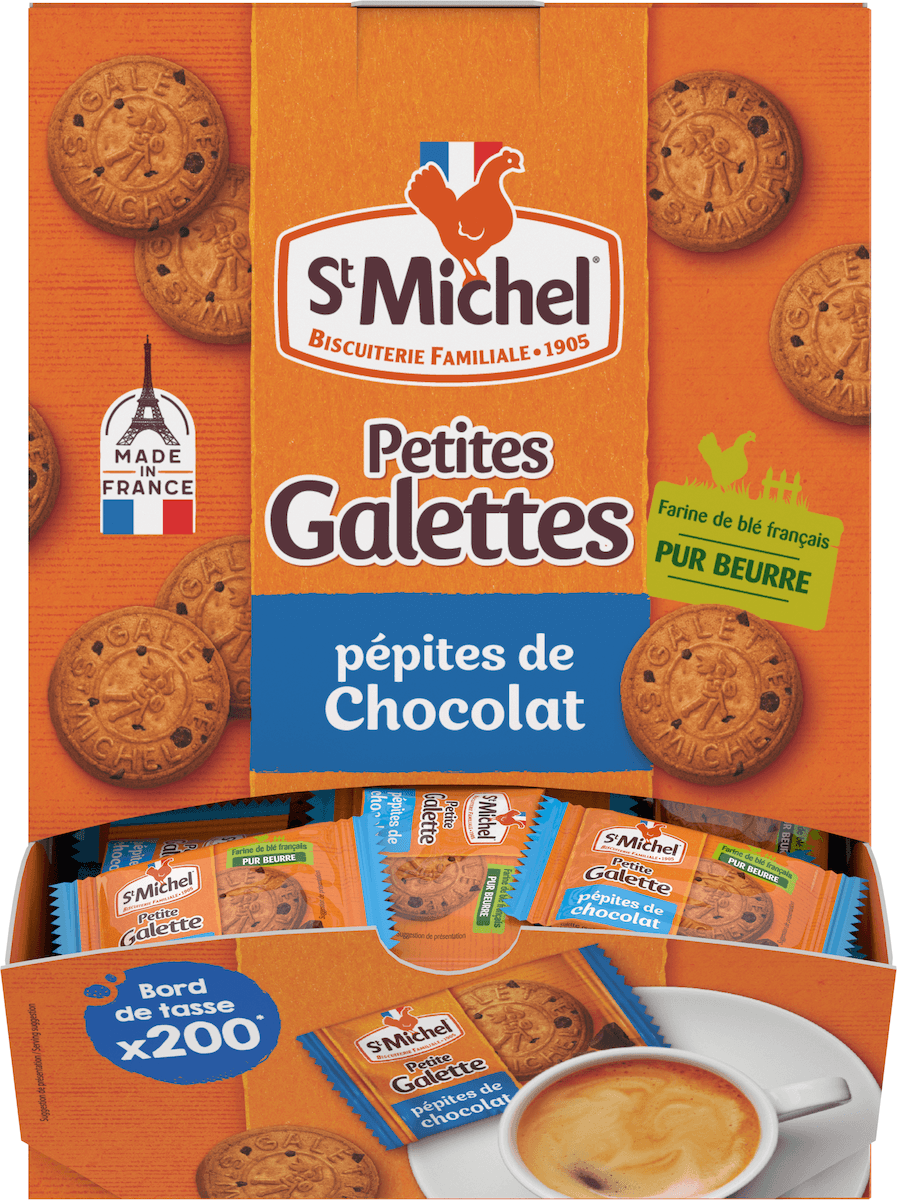 PETITE GALETTE AUX PEPITES DE CHOCOLAT - PRESENTOIR DE 200 SACHETS - 700G