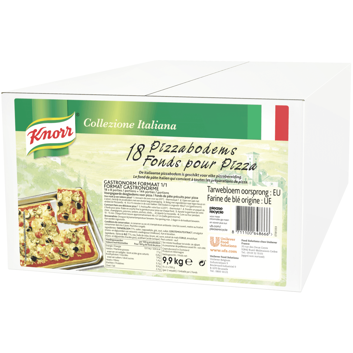 FONDS DE PATE POUR PIZZA BTE 9,9KG