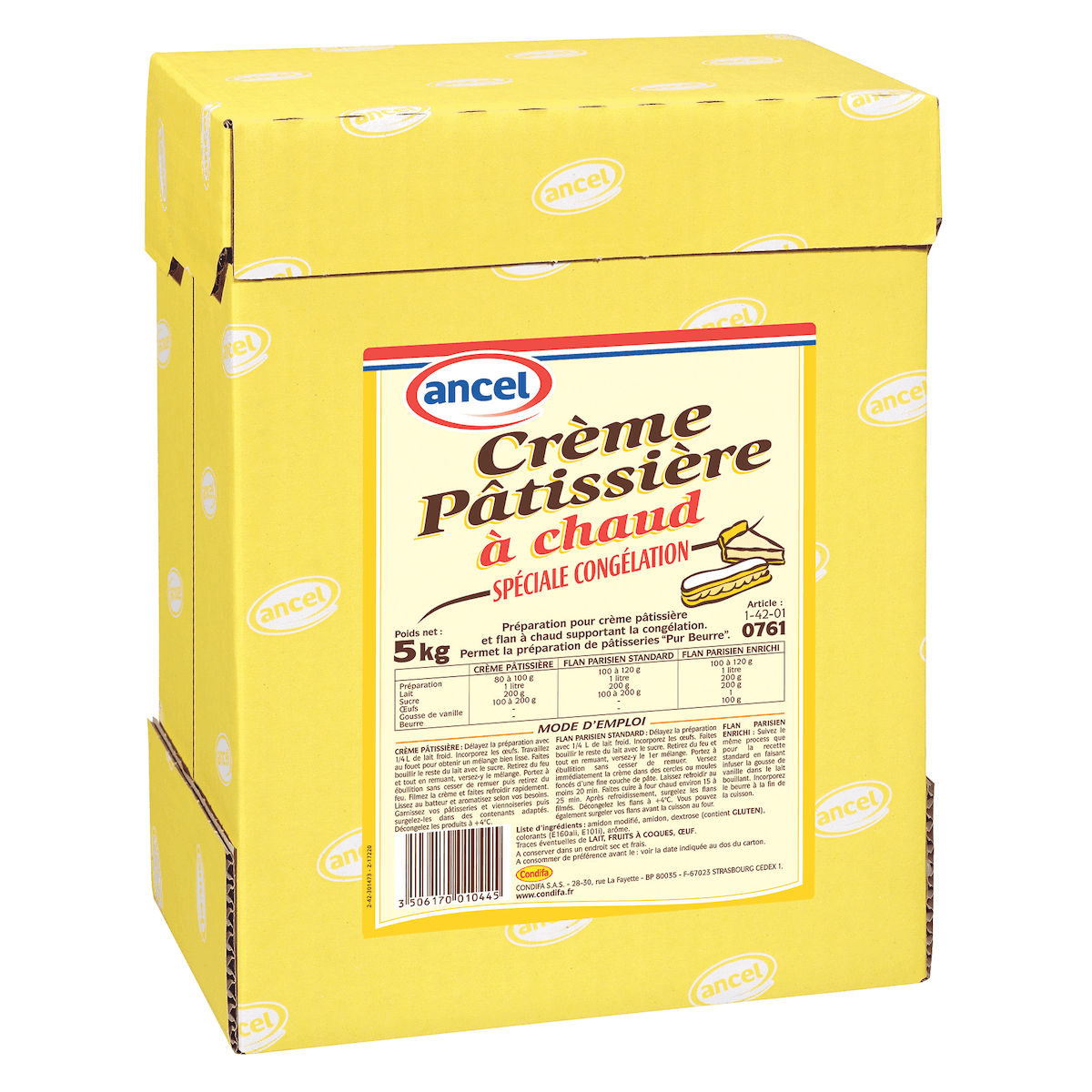 PREPARATION POUR CREME PATISSIERE A CHAUD SPECIALE CONGELATION CARTON 5KG