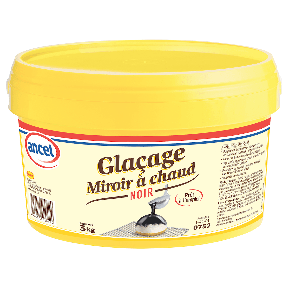 GLACAGE MIROIR NOIR A CHAUD SEAU 3KG