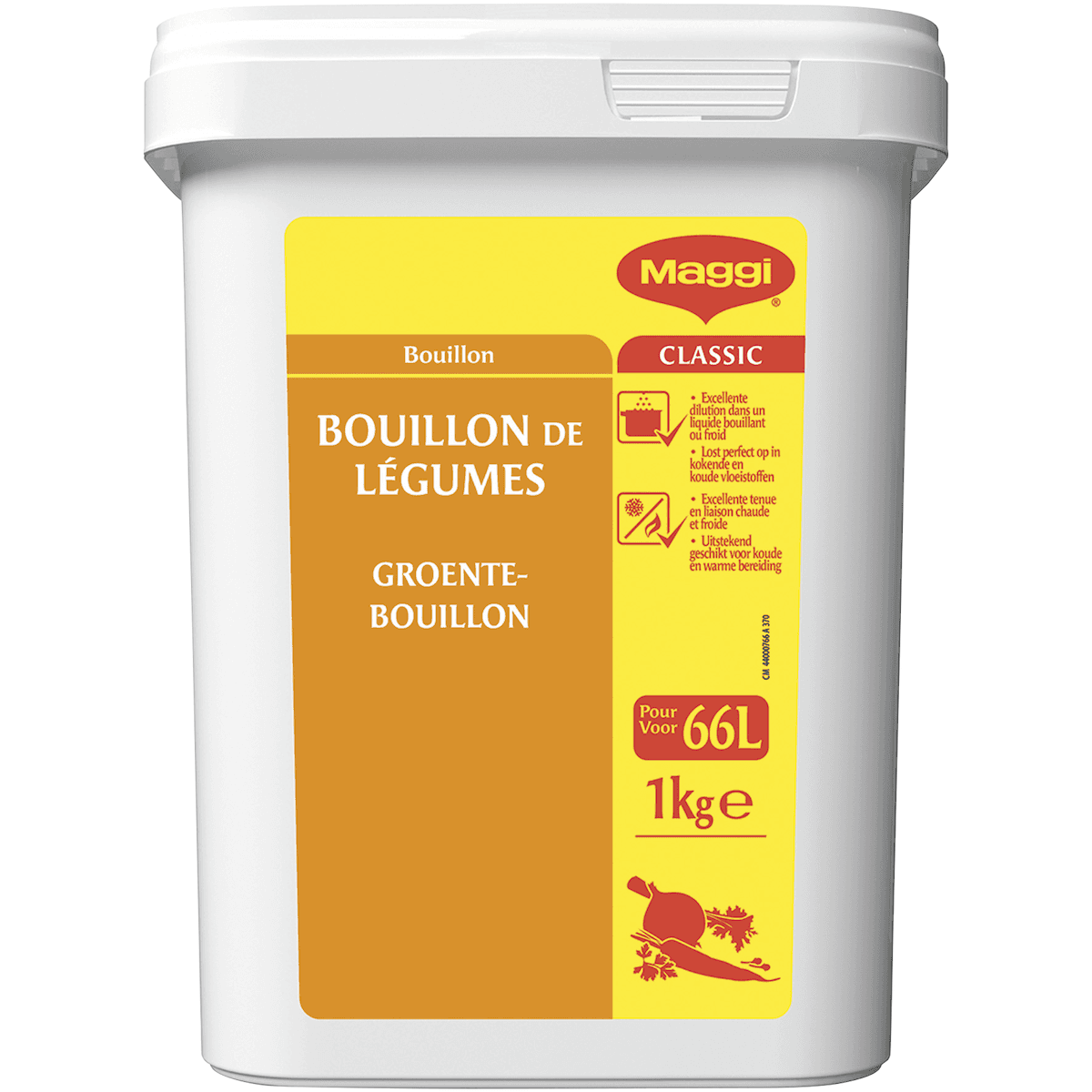 BOUILLON DE LEGUMES - BOITE DE 1KG POUR 66L