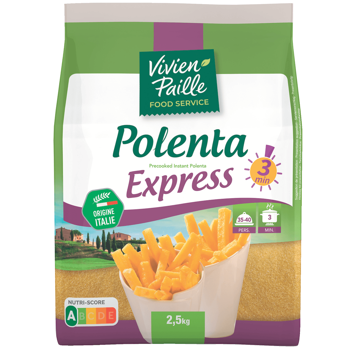 SEMOULE DE MAÏS POLENTA EXPRESS (PRECUITE) SAC 2,5KG