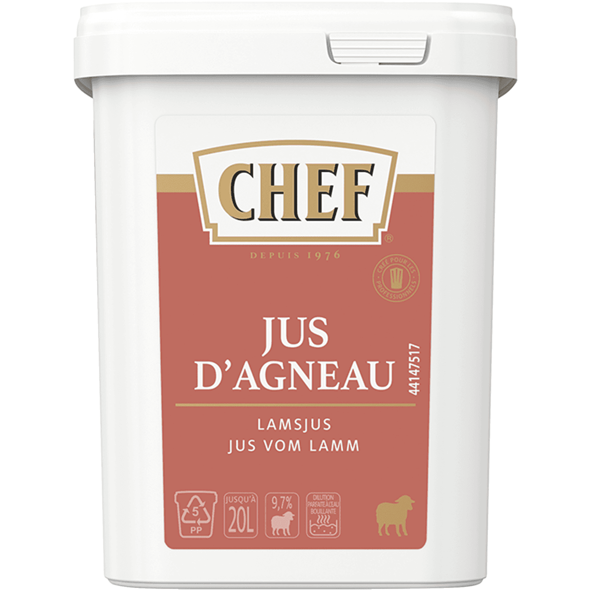 JUS D'AGNEAU DESHYDRATE - BOITE 600G JUSQU'À 20L