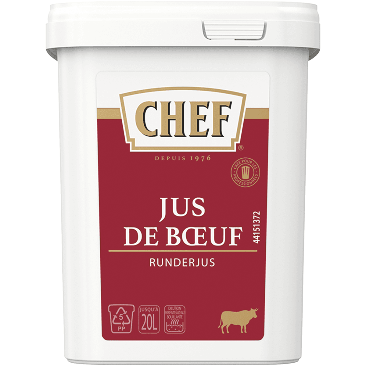 JUS DE BOEUF DESHYDRATE - BOITE 600G JUSQU'À 20L