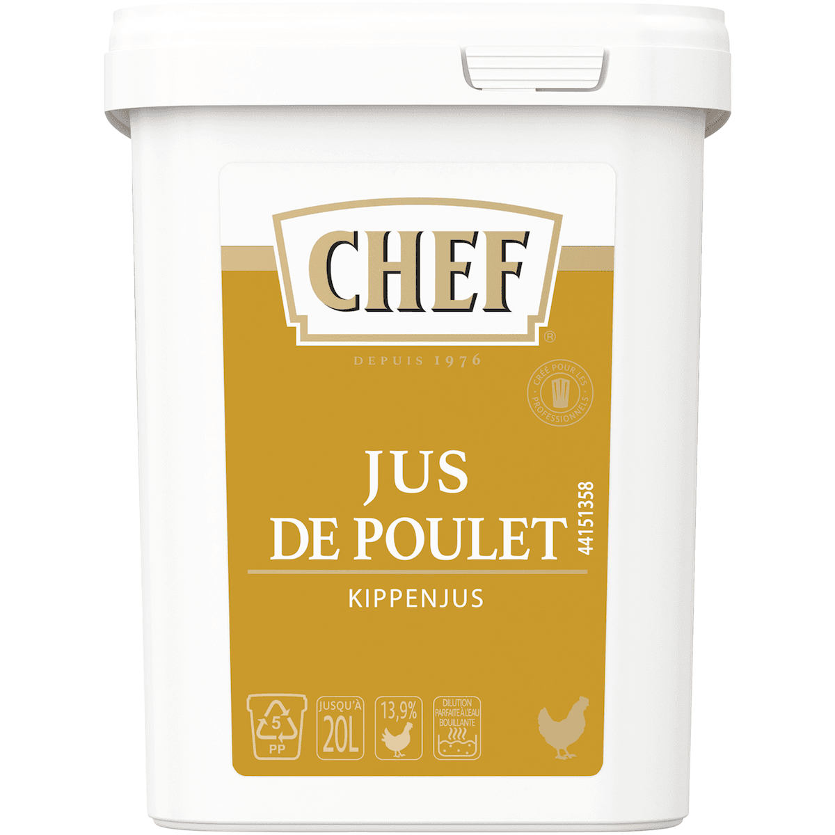 JUS DE POULET PREMIUM DESHYDRATE - BOITE 600G POUR 20L