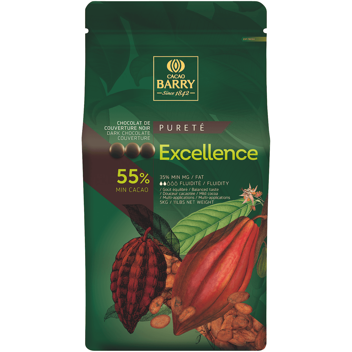 EXCELLENCE (CACAO 55%) PISTOLES SAC 5KG