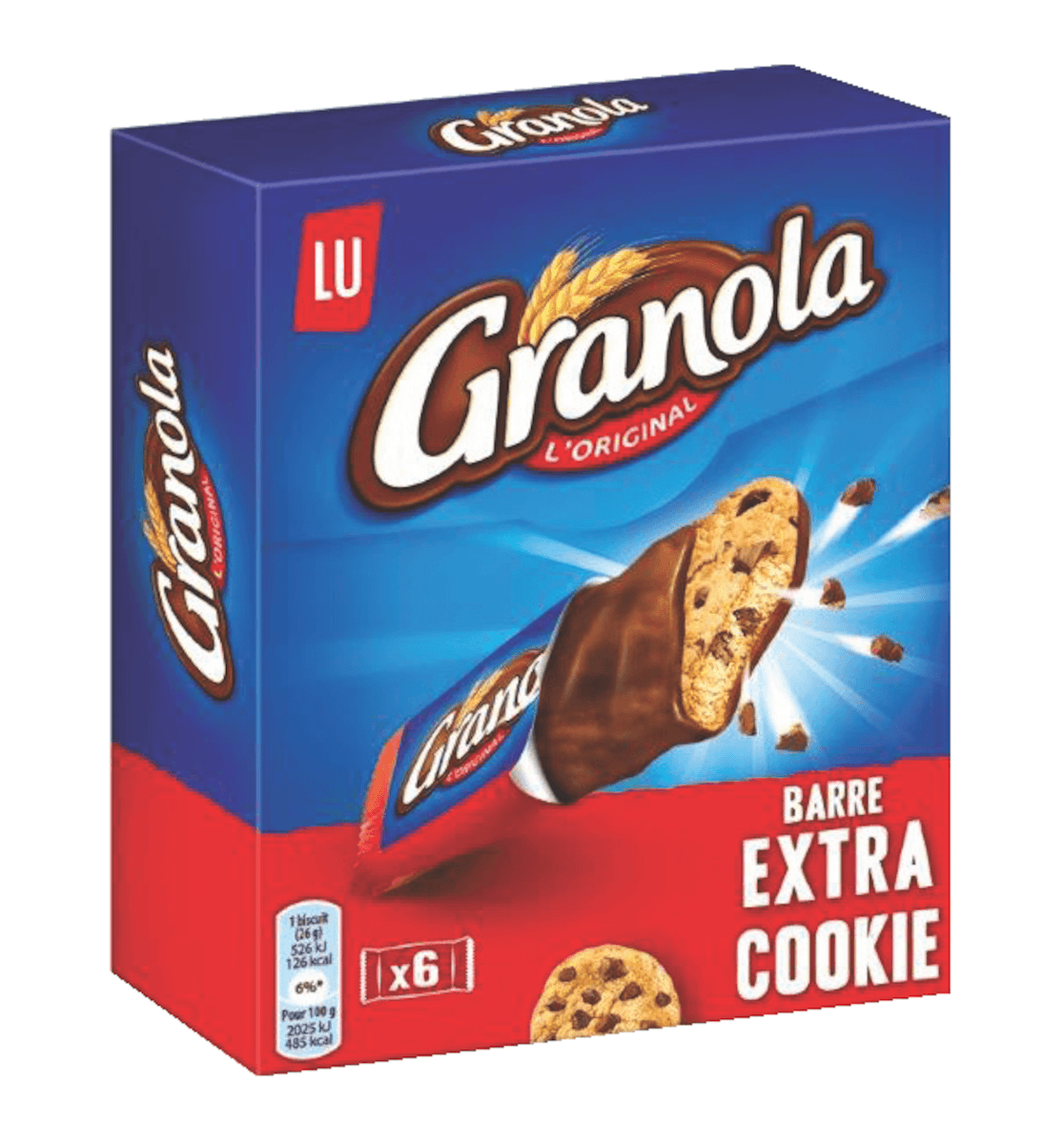 GRANOLA BARRE COOKIES - PAQUET DE 6 - 168G