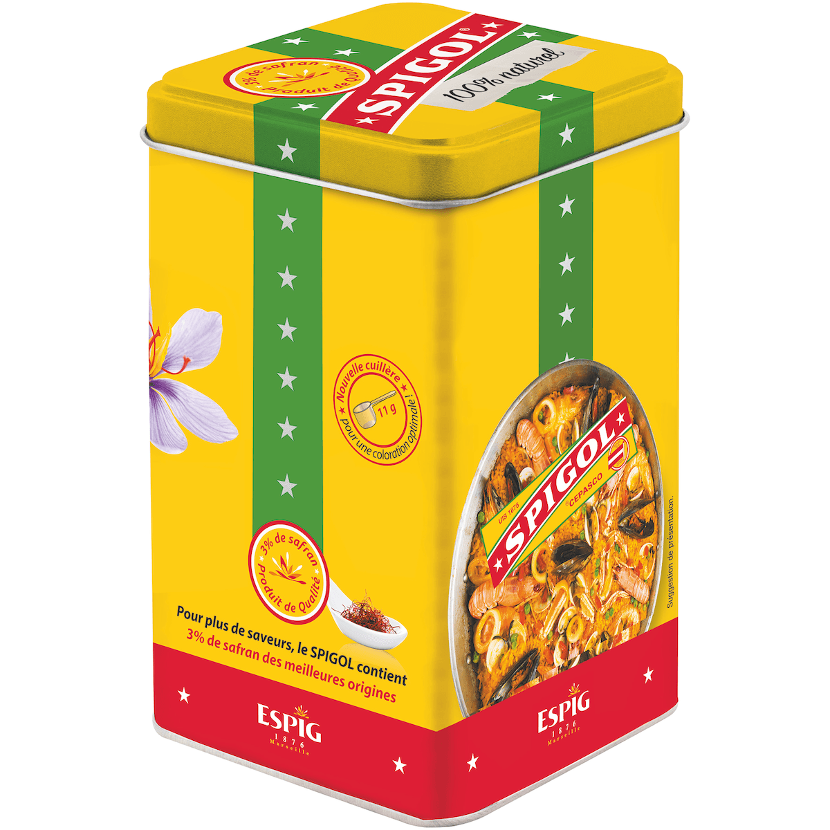 SPIGOL 100% NATUREL BOITE METAL 500 G