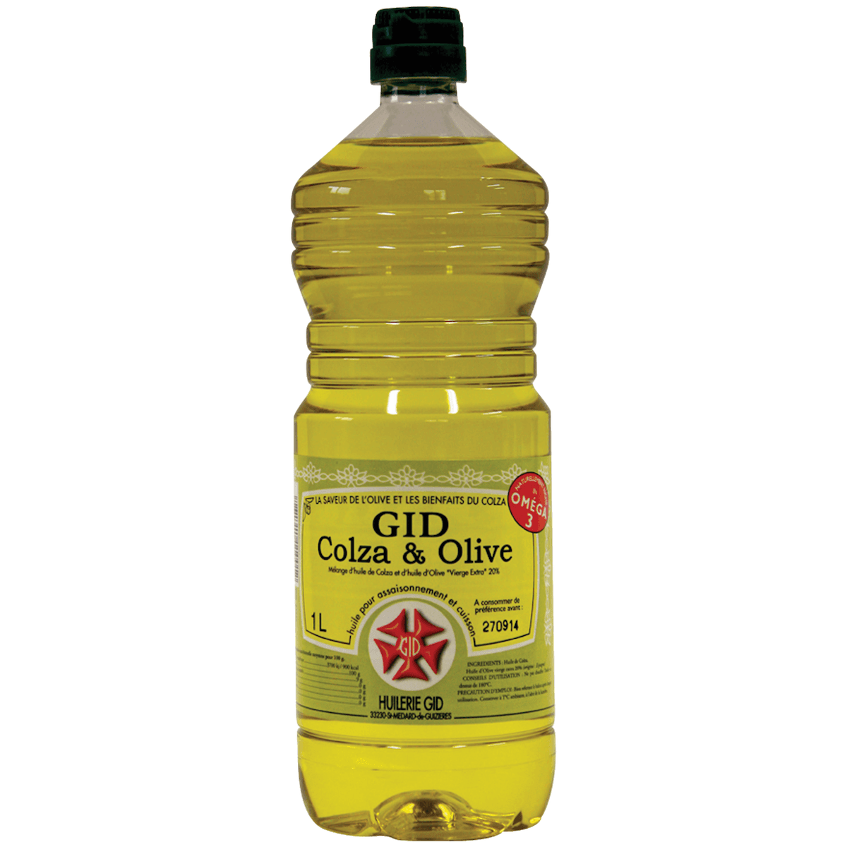 HUILE ASSAISONNEMENT ET CUISSON GID COLZA ET OLIVE 1L