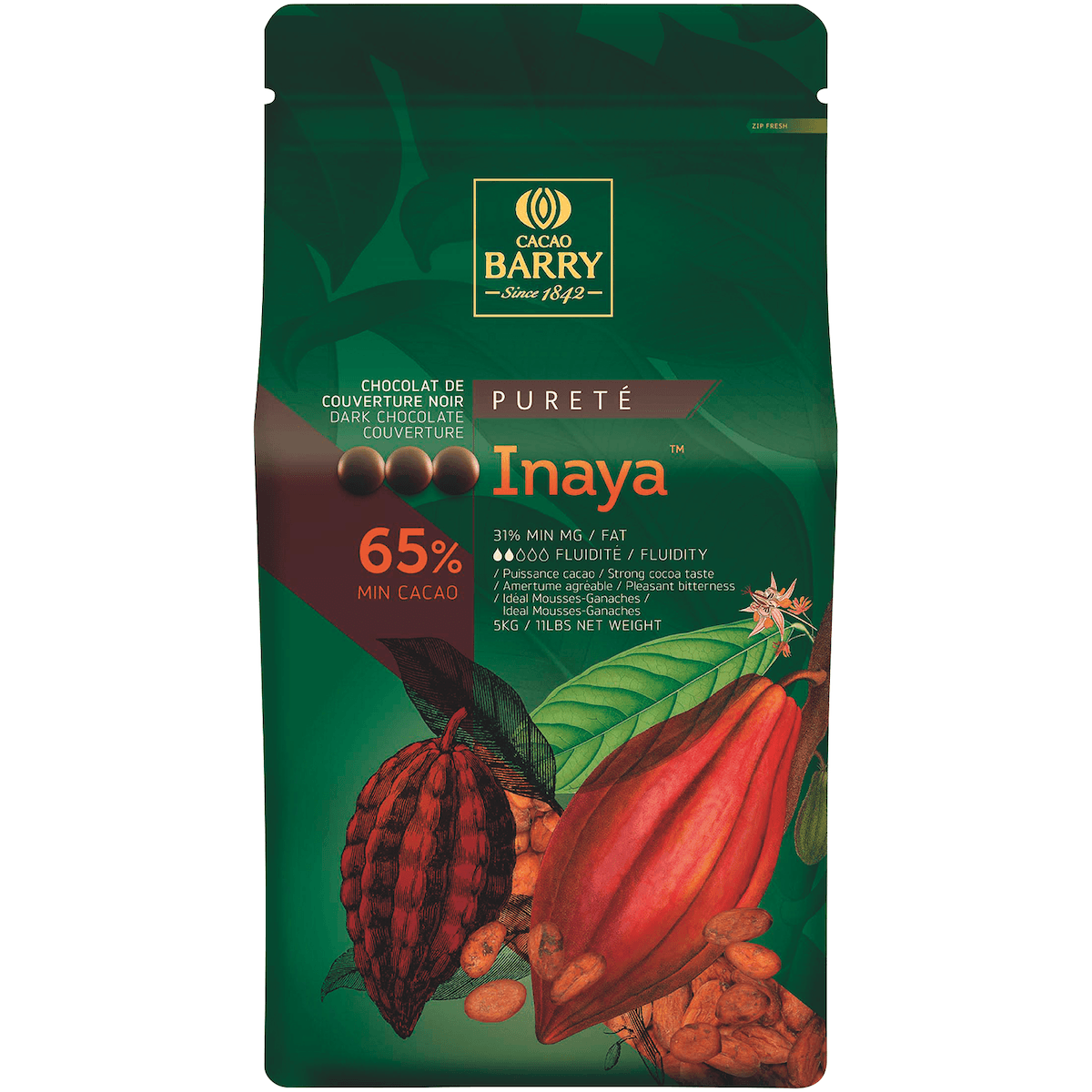 INAYA (CACAO 65 %) PISTOLES SAC 5KG