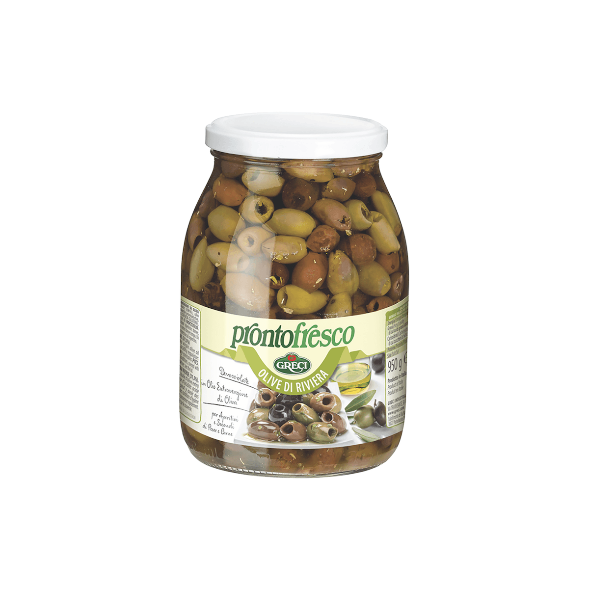 OLIVES DI RIVIERA DENOYAUTEES, A L'HUILE D'OLIVE EXTRA VIERGE POT 950GR