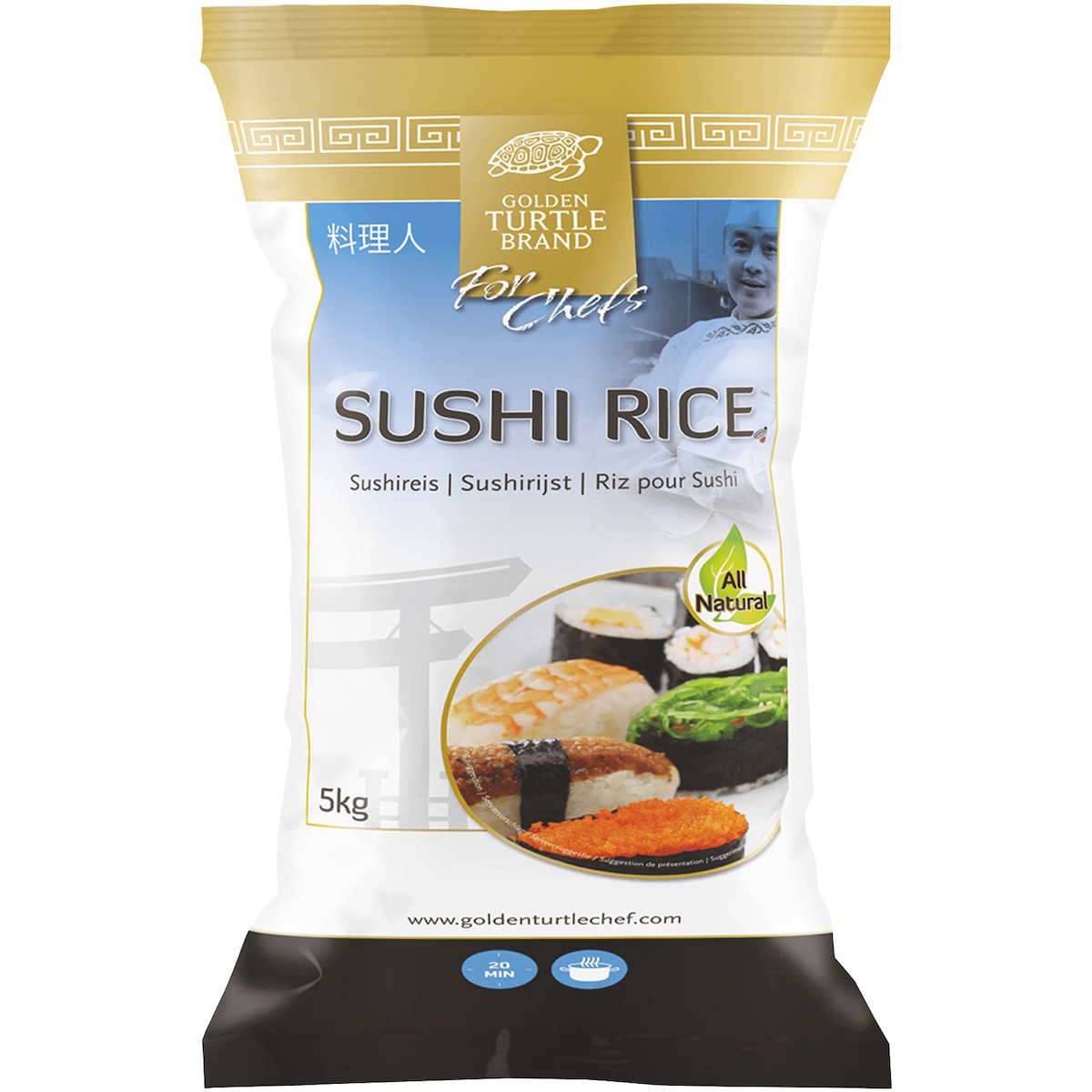 RIZ POUR SUSHI GOLDEN TURTLE CHEF 5KG