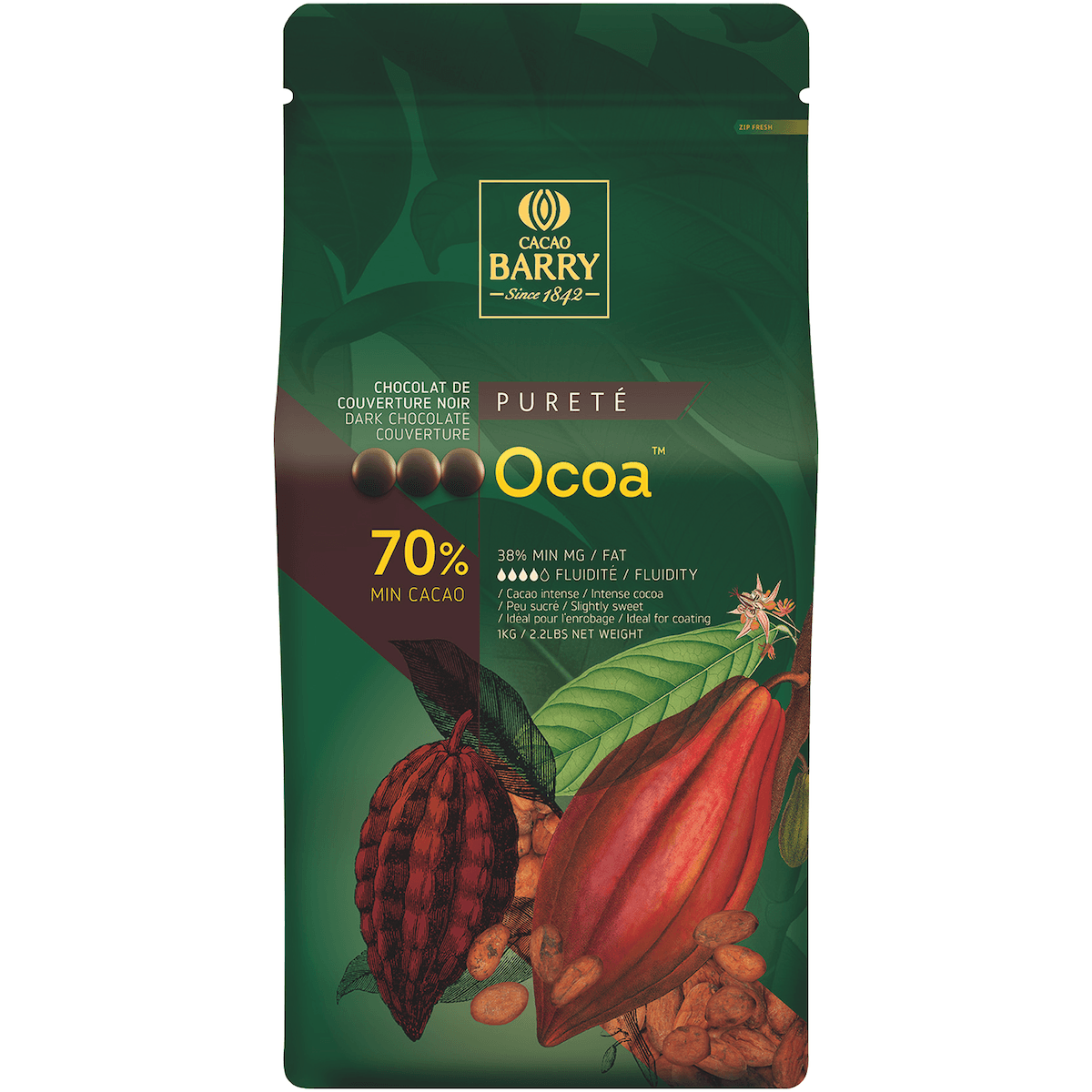 OCOA (CACAO 70 %) PISTOLES SAC 1KG