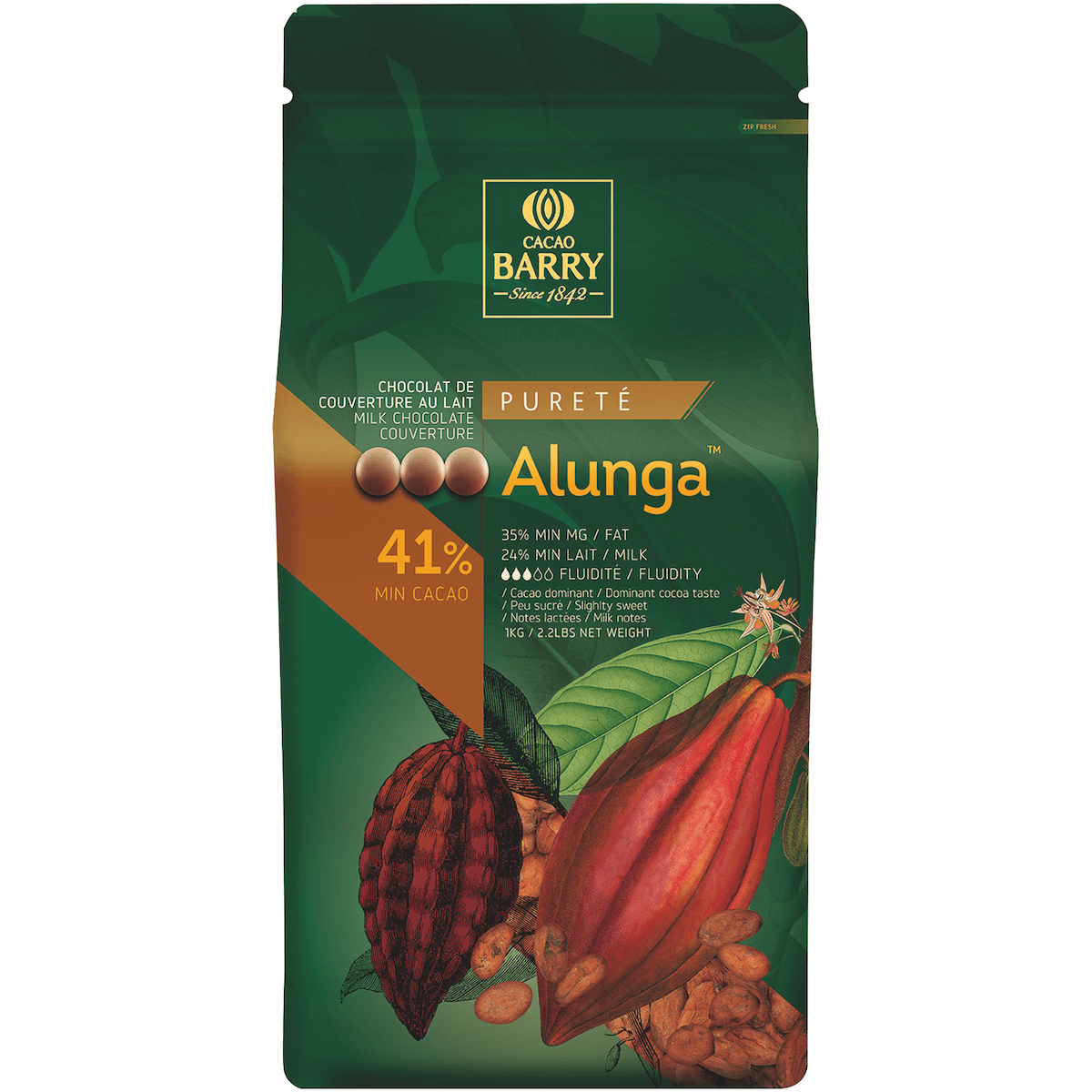 ALUNGA (CACAO 41%) PISTOLES SAC 1KG