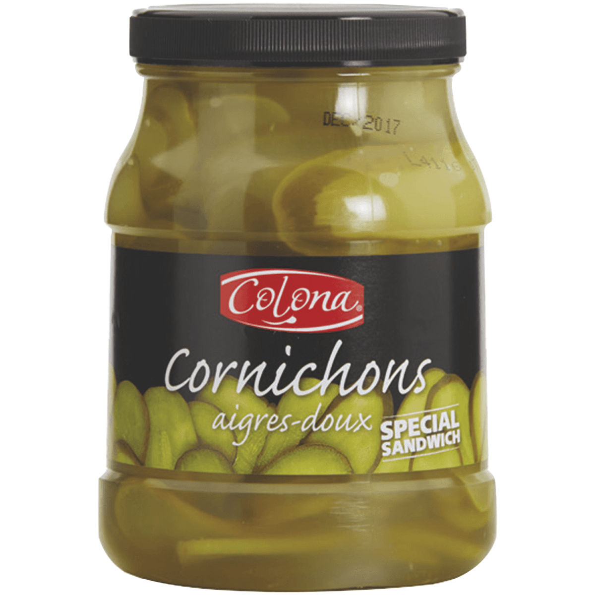CORNICHONS EN TRANCHES COLONA 1.5L (AIGRE DOUX)