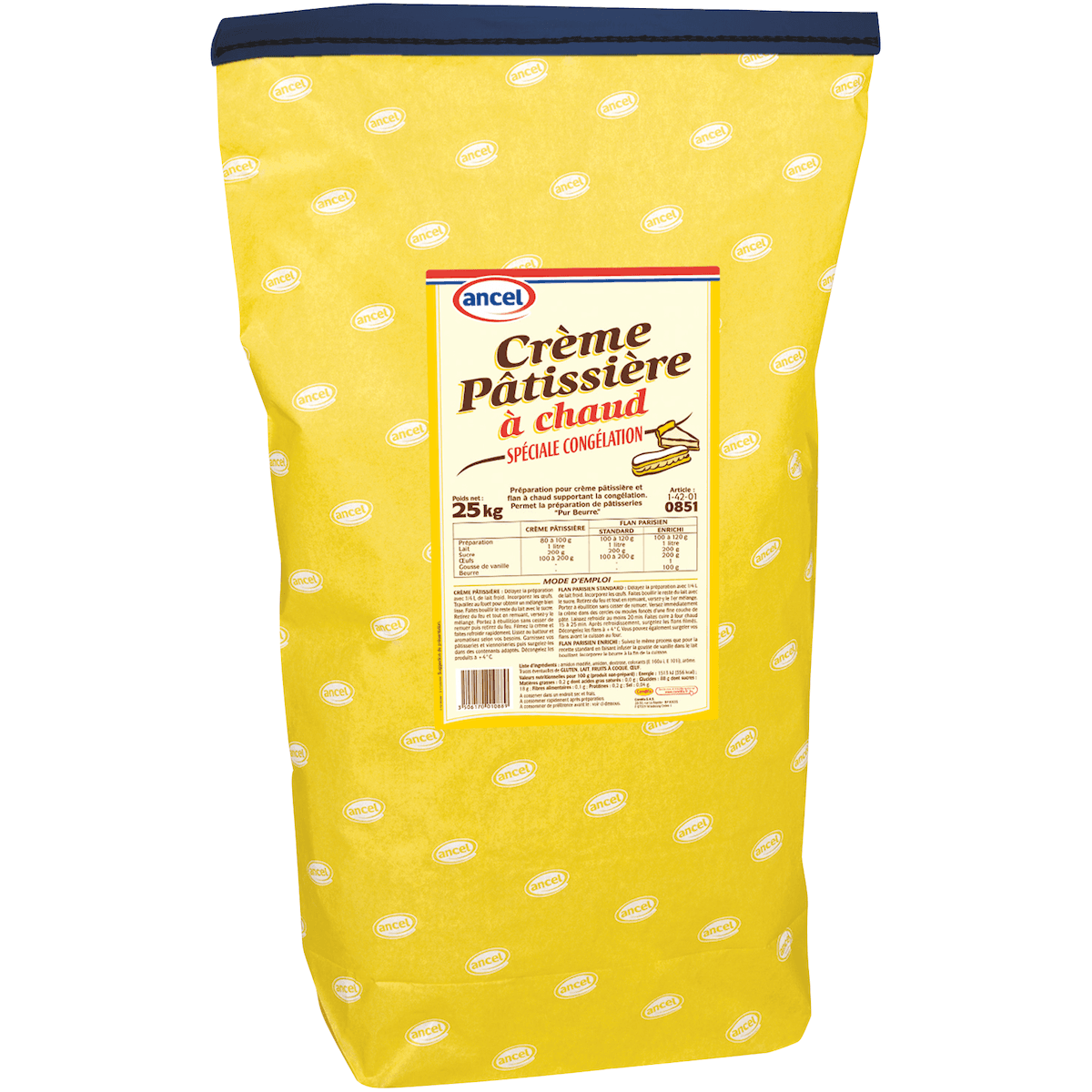 PREPARATION POUR CREME PATISSIERE A CHAUD SPECIALE CONGELATION SAC 25KG
