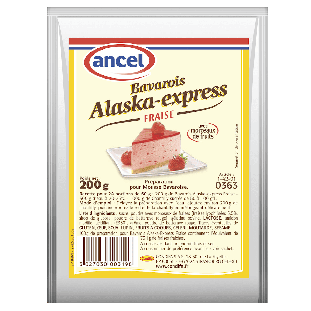 PREPARATIONS POUR BAVAROIS  / ALASKA-EXPRESS FRAISE SACHET 200G