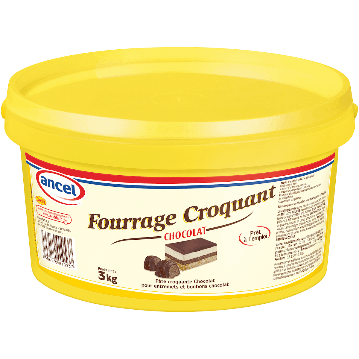 FOURRAGE CROQUANT CHOCOLAT SEAU 3KG