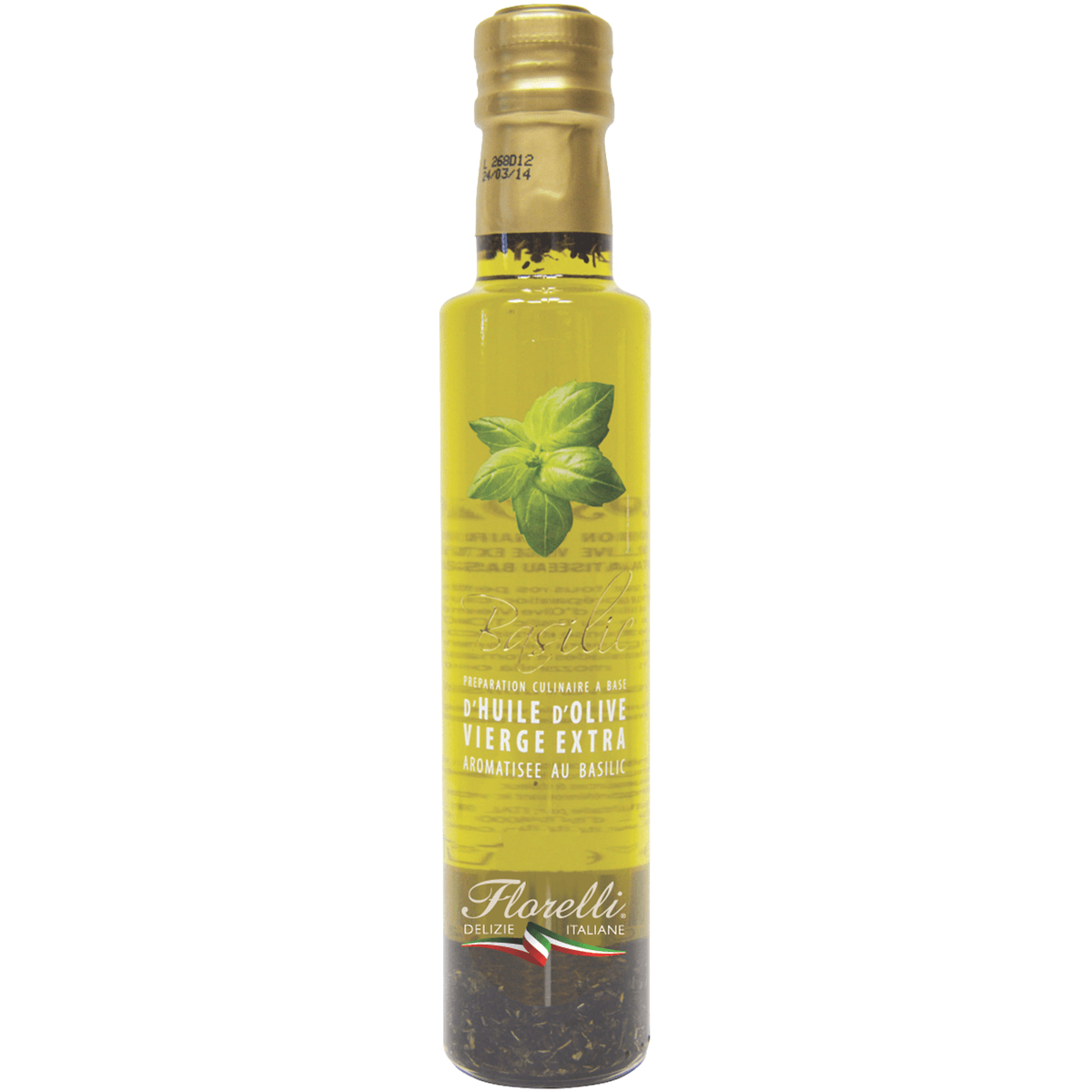HUILE D'OLIVE AROMATISEE AU BASILIC-BOUTEILLE 25CL