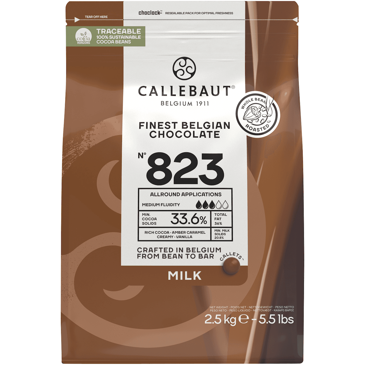 SELECT 33,8% PARFAIT ALLIANCE DE CACAO,LAIT,CARAMEL CALLETS SACHET 2,5KG