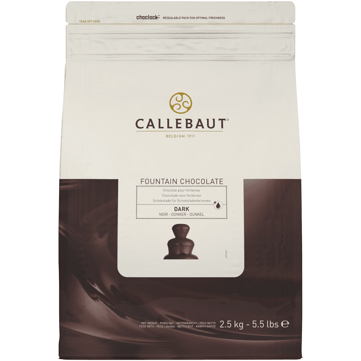 CHOCOLAT NOIR POUR FONTAINE 57,6% CALLETS SACHET 2,5KG