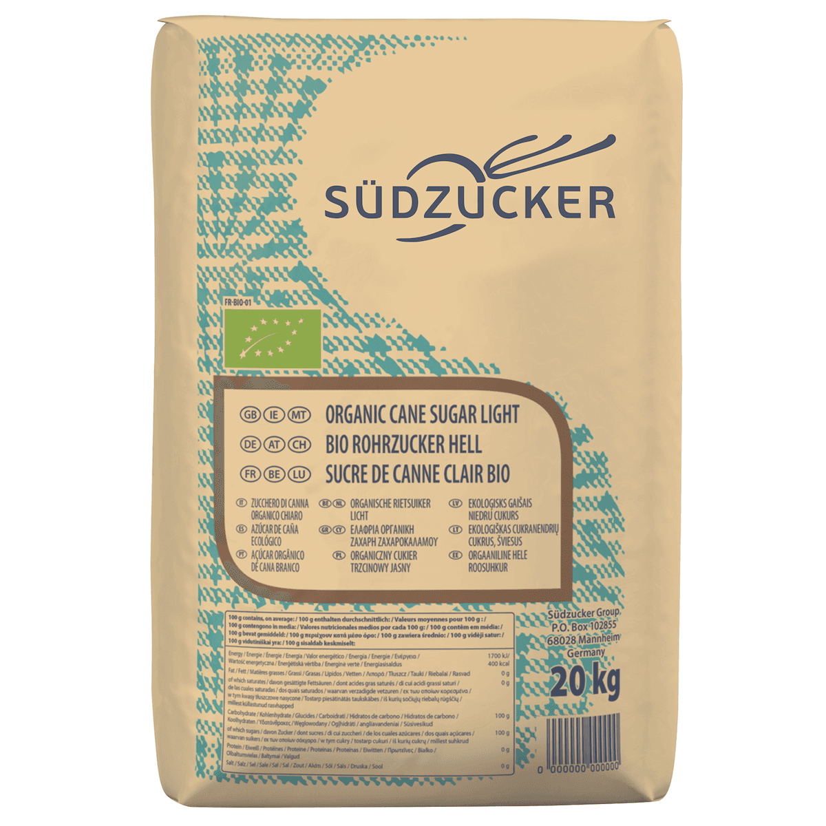 SUCRE BIOLOGIQUE PURE CANNE SAC 20KG SUDZUCKER