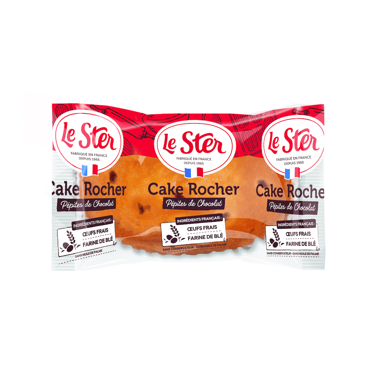 MINI CAKE ROCHER AUX PEPITES DE CHOCOLAT DE 37,5G - CARTON DE 120
