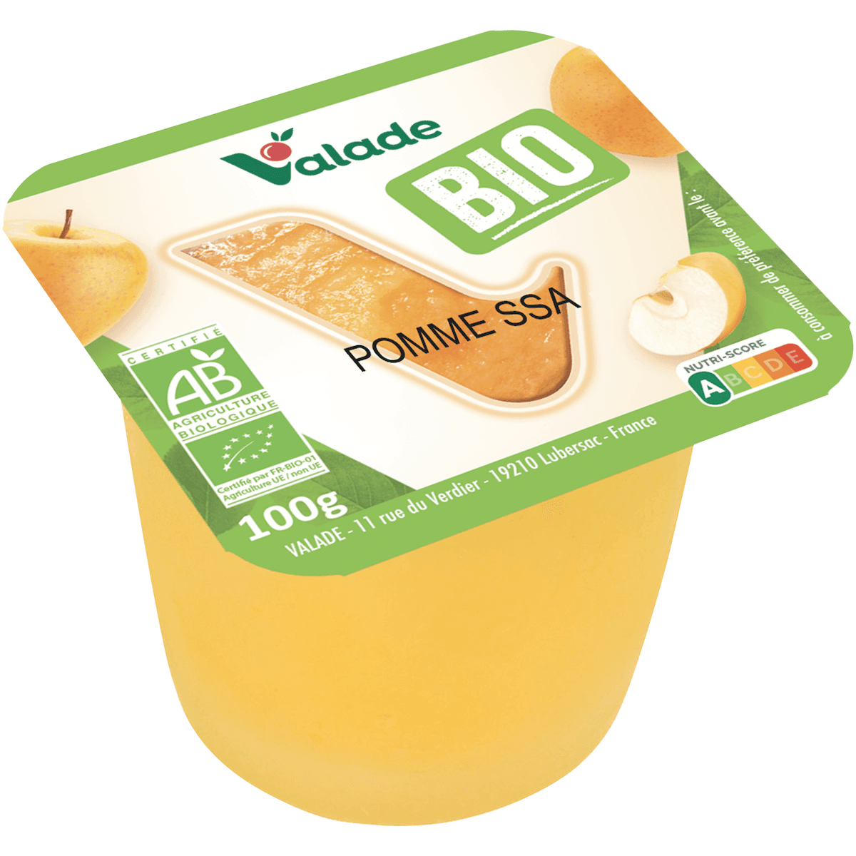 COMPOTES POMMES SSA BIO - CRT X120 CPL PLAST 100G