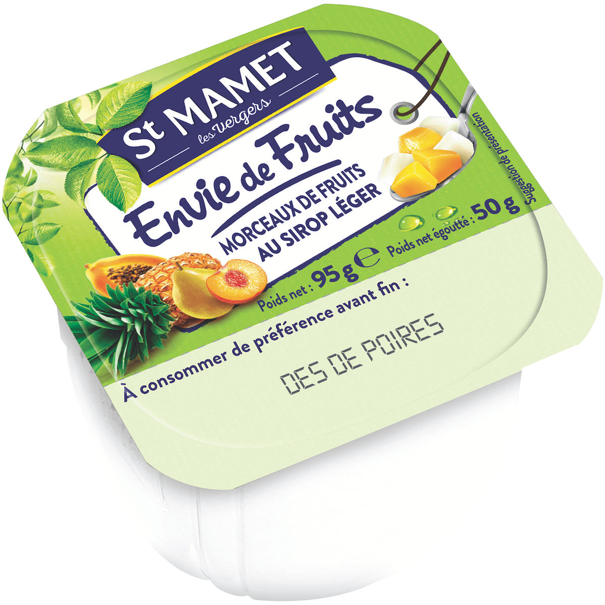 ENVIE DE FRUITS DES DE POIRES - 120 POTS PLASTIQUES DE 95G