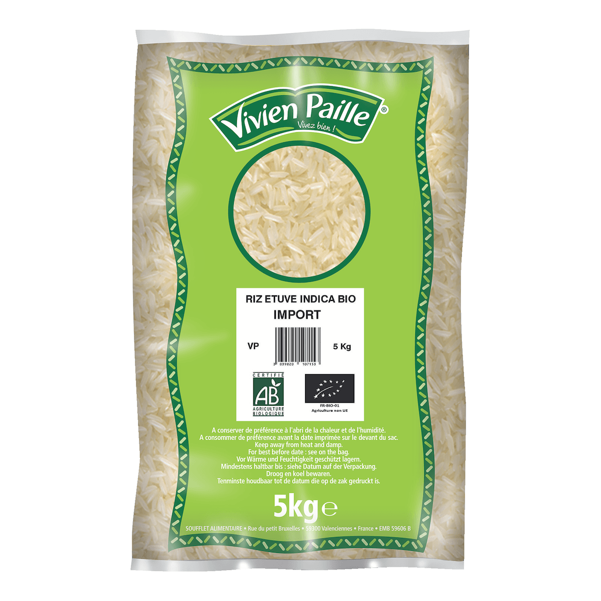 RIZ ETUVE INDICA BIO IMPORT - 5KG