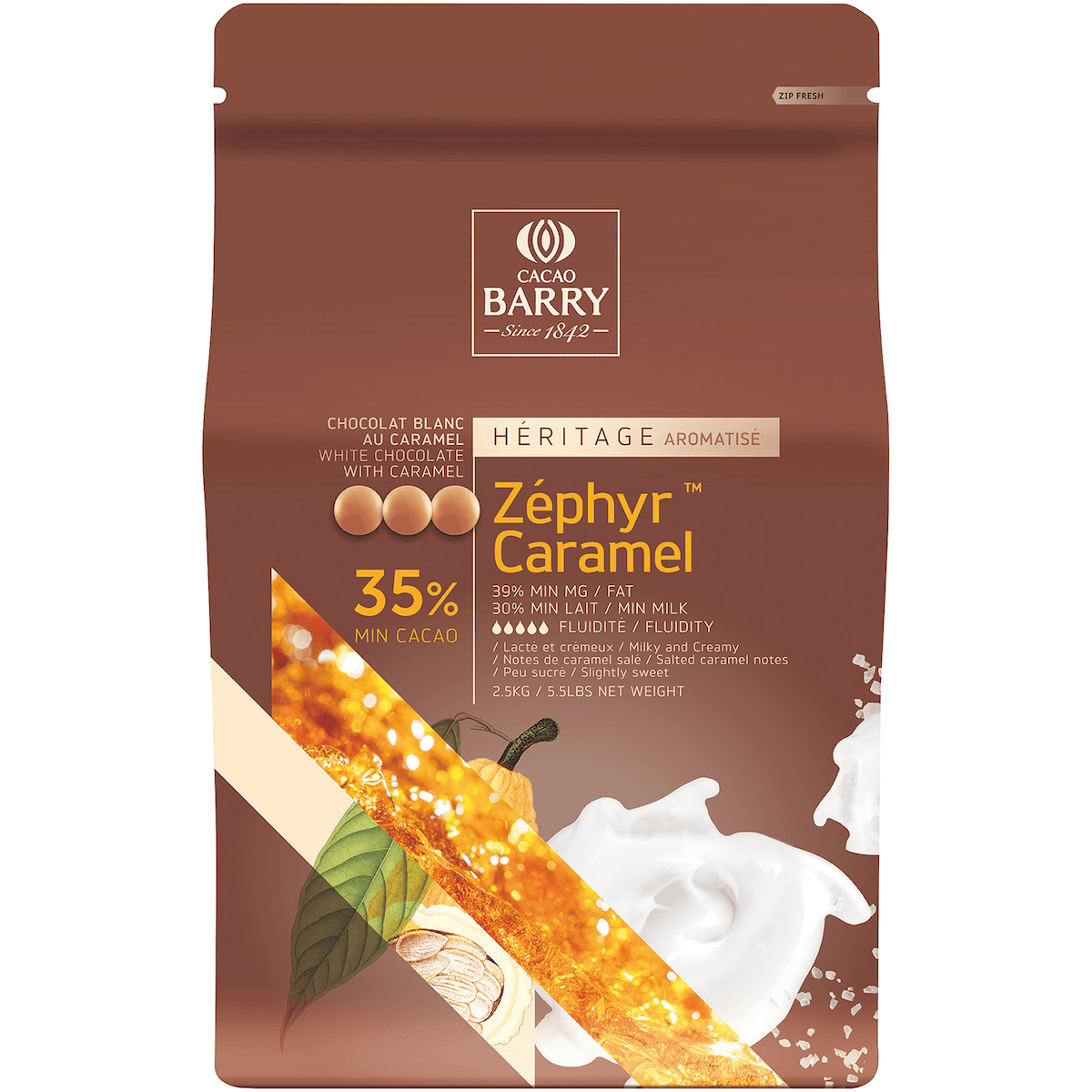 ZEPHIR CARAMEL (CACAO 35%) PISTOLES SAC 2,5KG