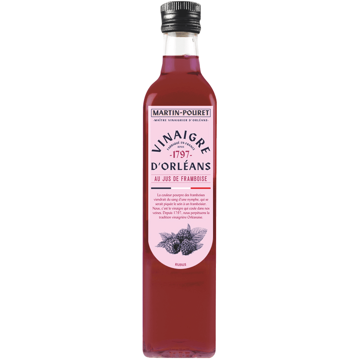 VINAIGRE D ORLEANS DE VIN BLANC AU JUS DE FRAMBOISE - 50CL
