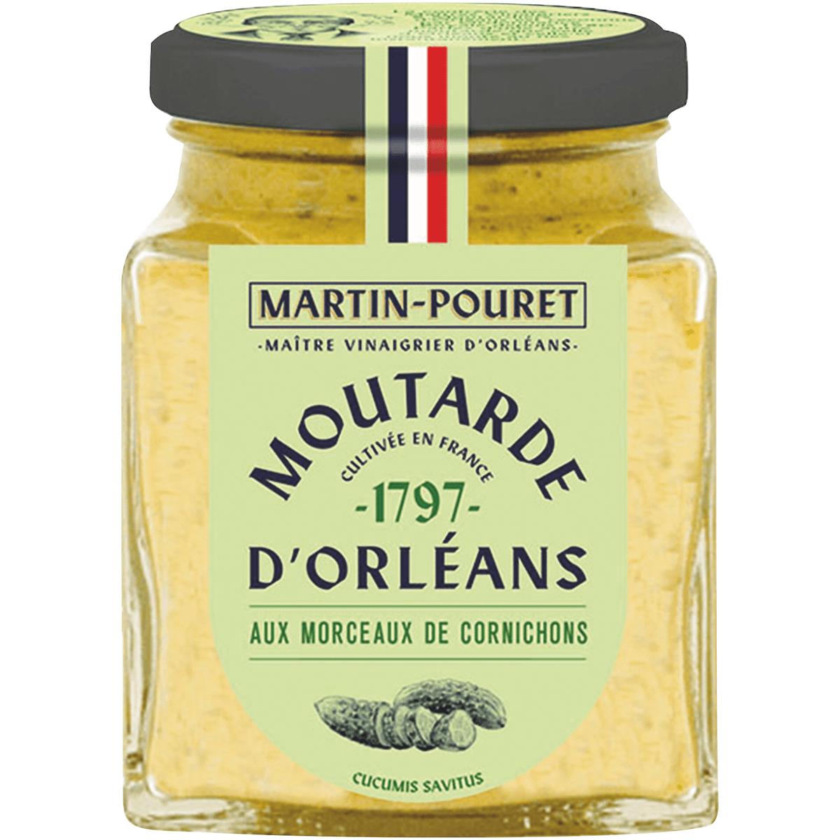 MOUTARDE D ORLEANS AUX MORCEAUX DE CORNICHONS CROQUANTS - 200G