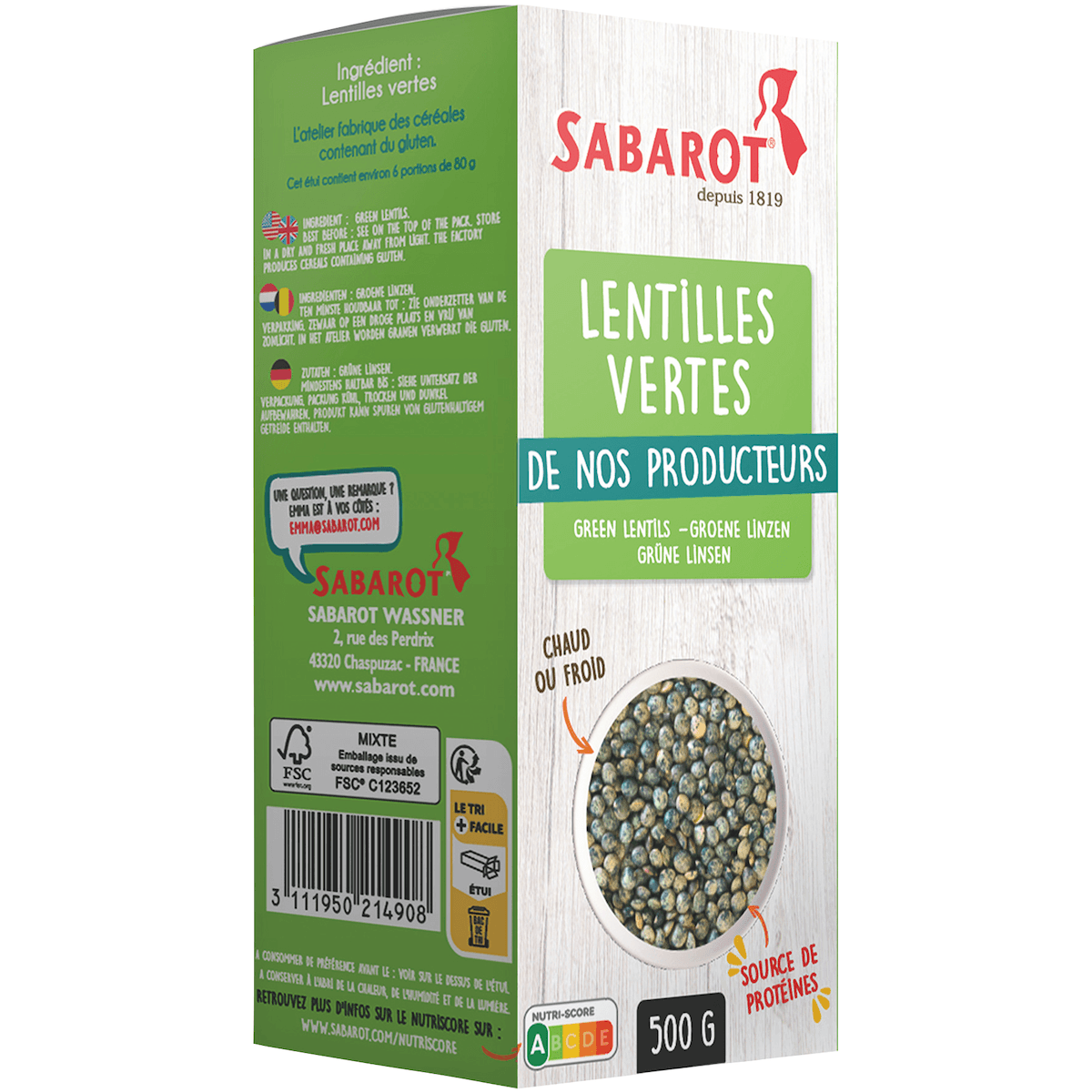 LENTILLES VERTES - 500G