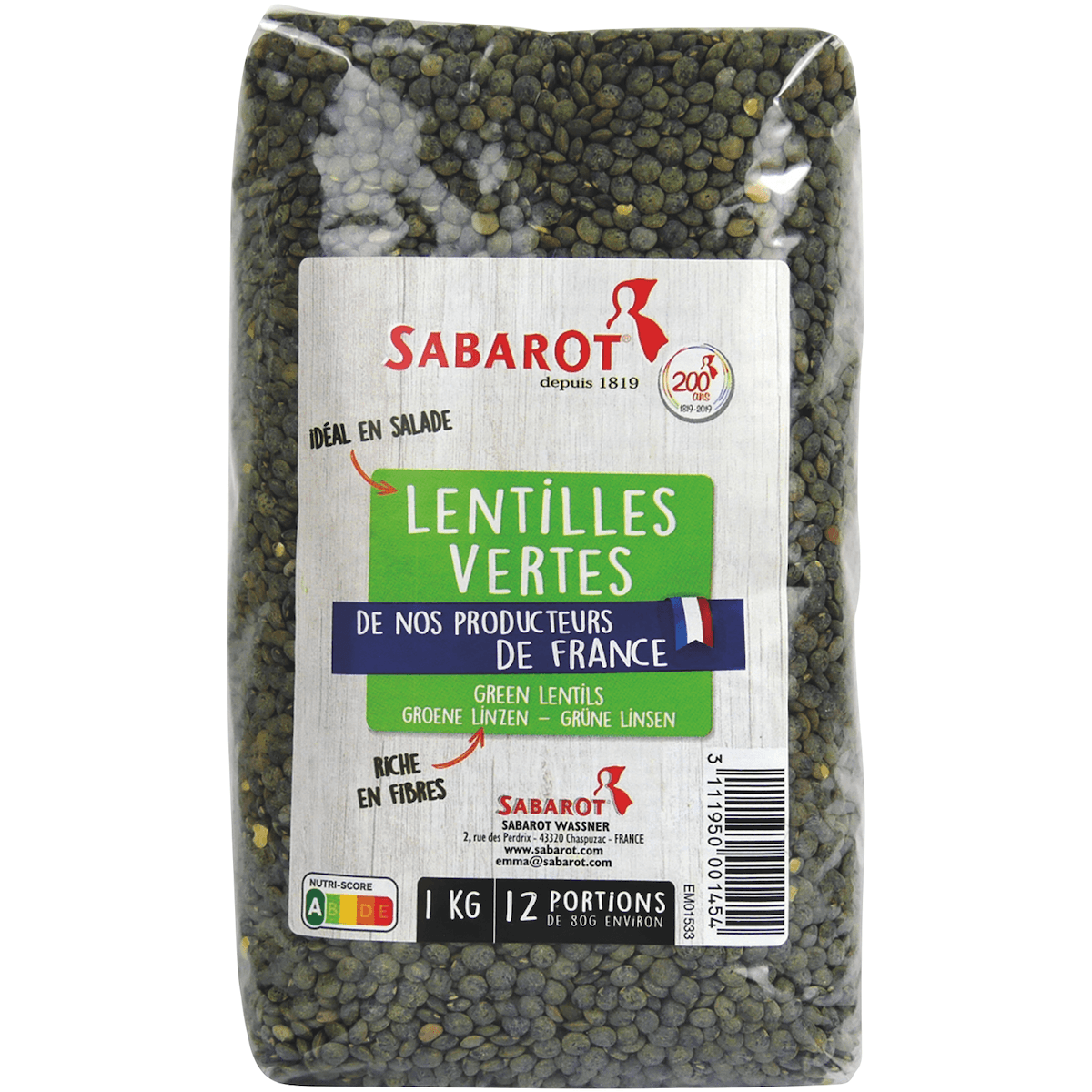 LENTILLES VERTES - 1KG