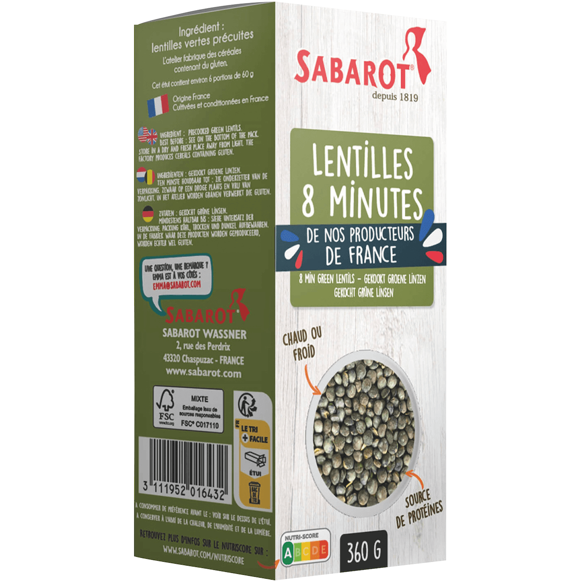LENTILLE 8MIN - 360G