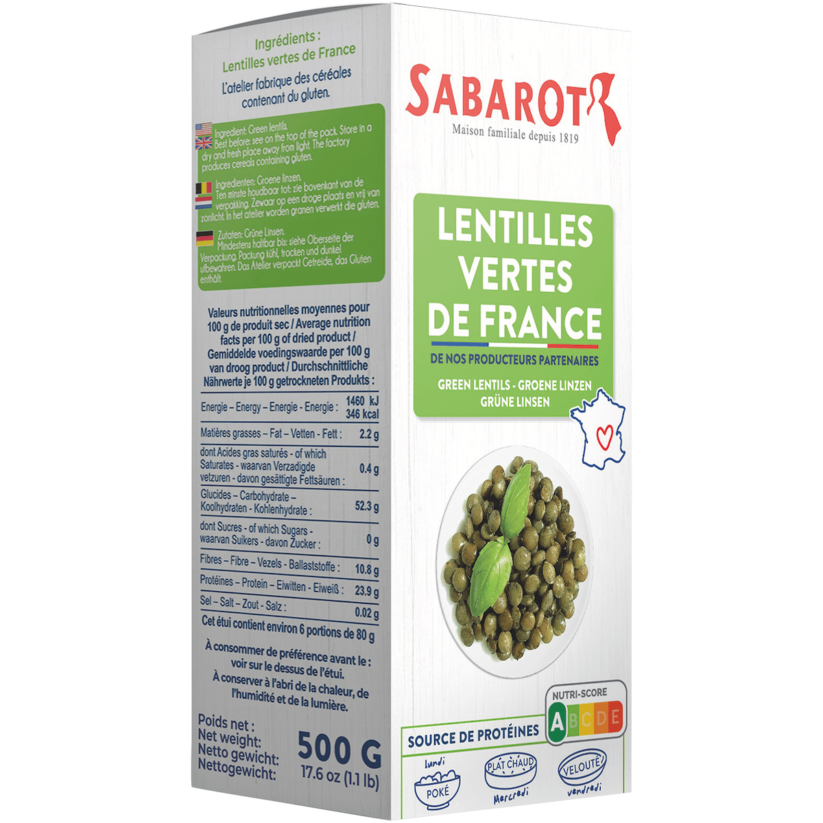 LENTILLE VERTE DE FRANCE - 500G