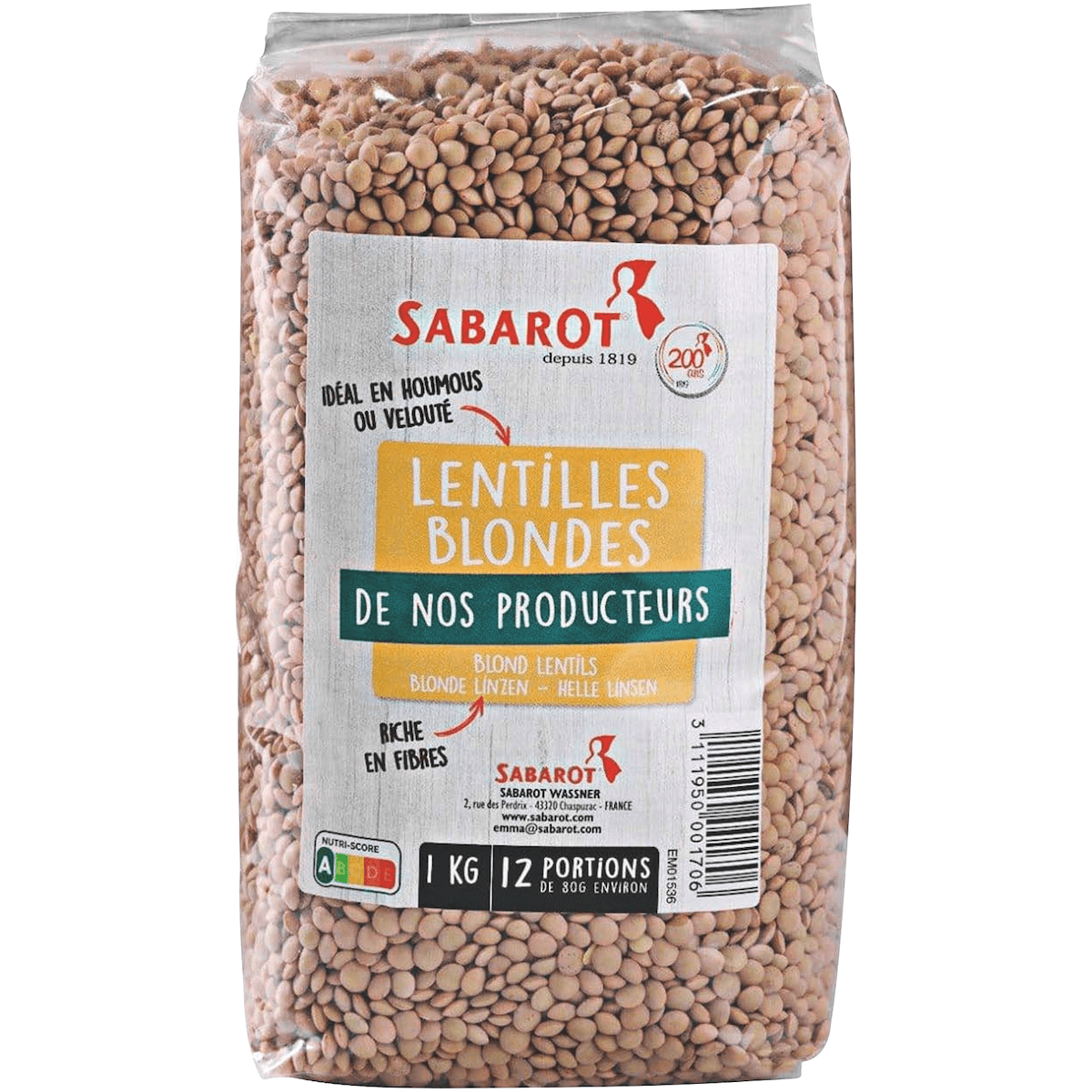 LENTILLES BLONDES  - 1KG