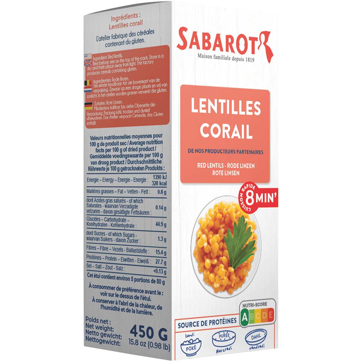 LENTILLES CORAIL - 450G