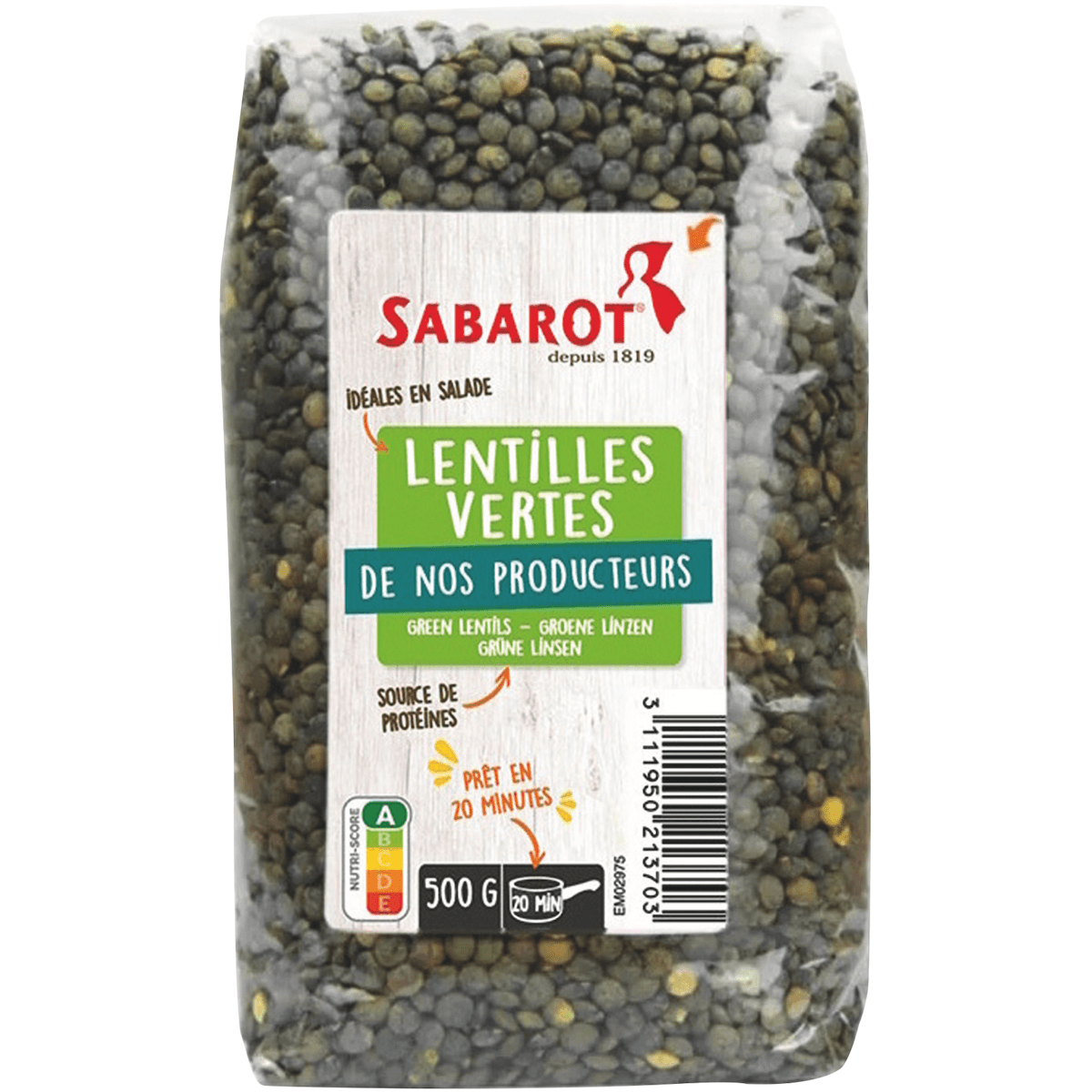 LENTILLES VERTES DE FRANCE - 500G